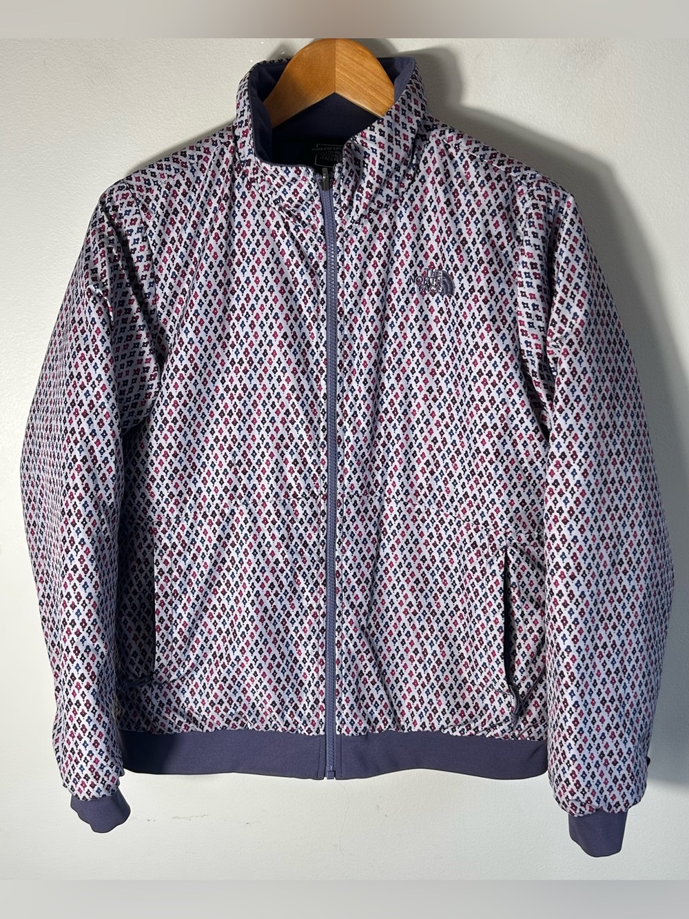 The North Face Full-Zip Insulated Jacket Women’s M Purple Blue Geo Floral Print